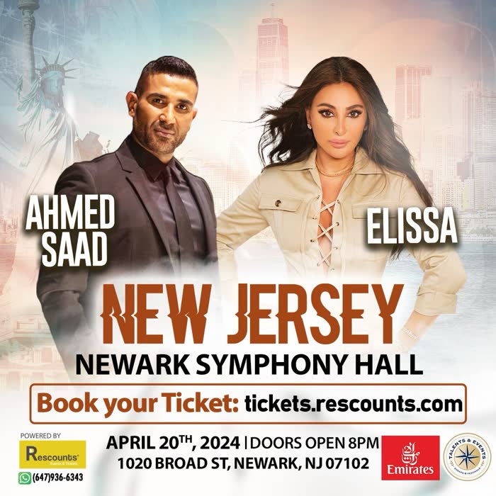 Ahmed Saad and Elissa New Jersey poster
