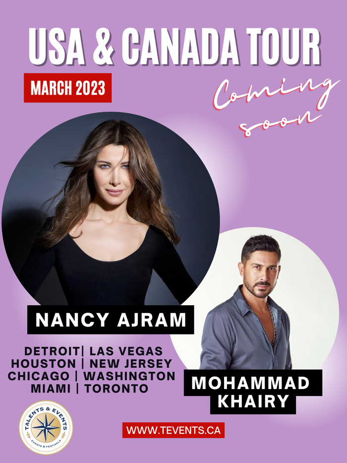 Nancy Ajram and Mohammad Khairy USA and Canada tour poster